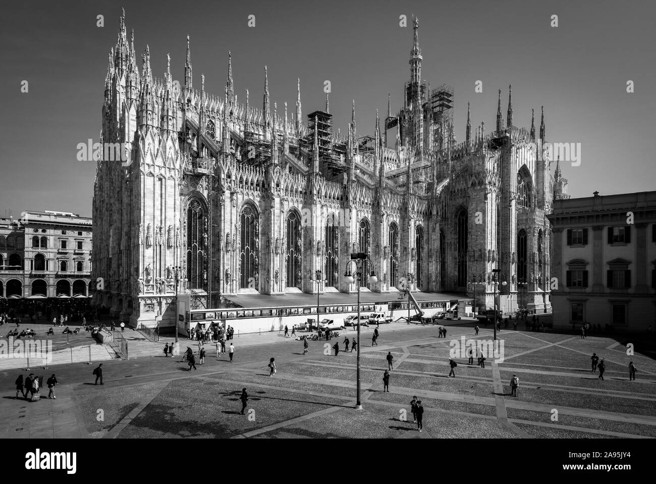 Mailand Duomo Italien - Schwarze und Weiße imege Stockfoto