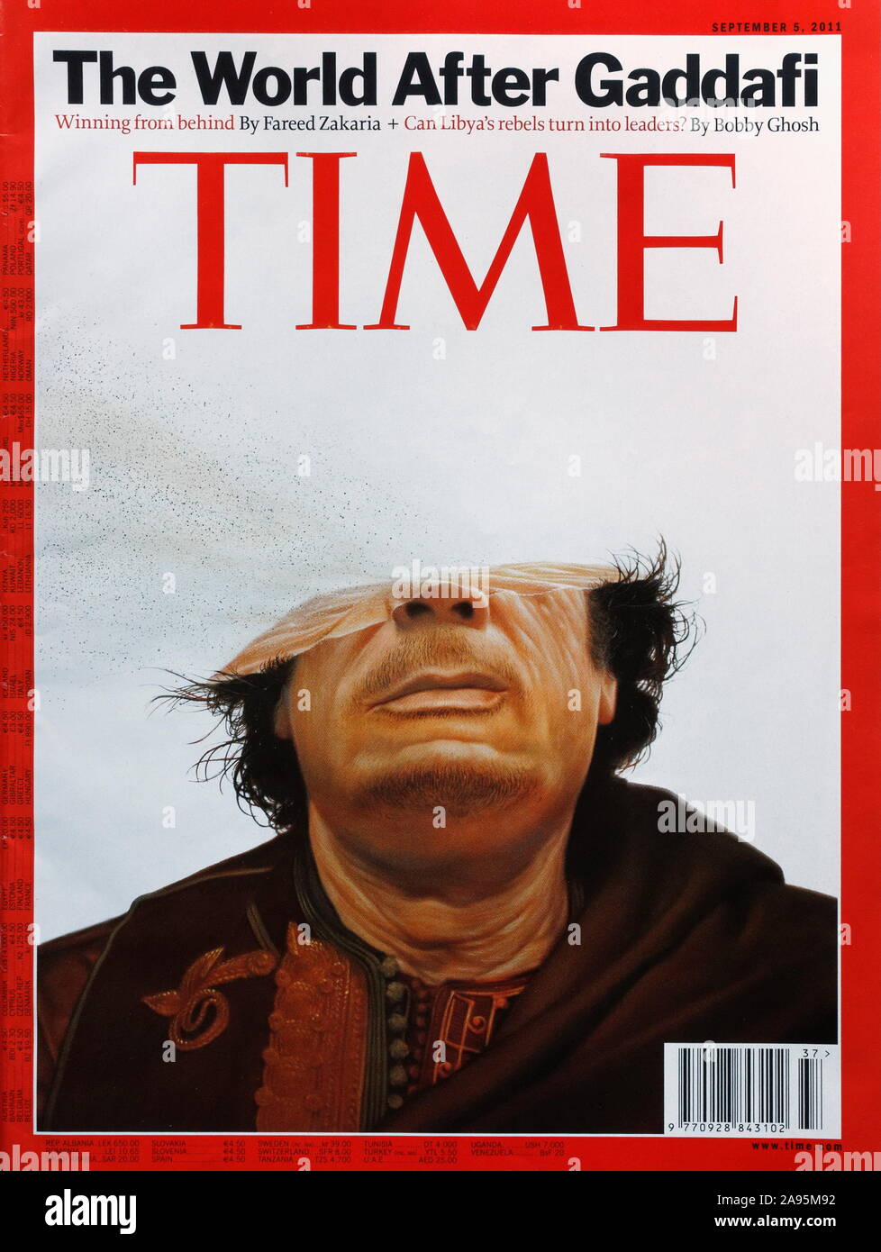 Die Welt nach dem Gaddafi Time Magazine, 5. September 2011 Stockfoto