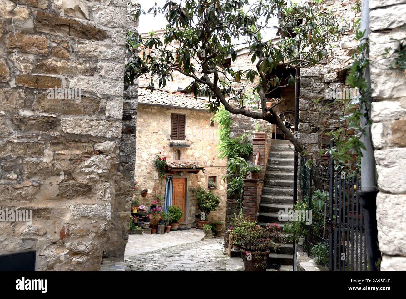 Montefioralle Toskana Italien Stockfoto