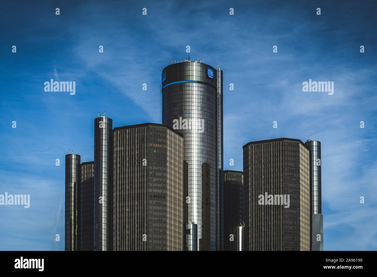 General Motors Renaissance Center in Detroit, MI Stockfoto