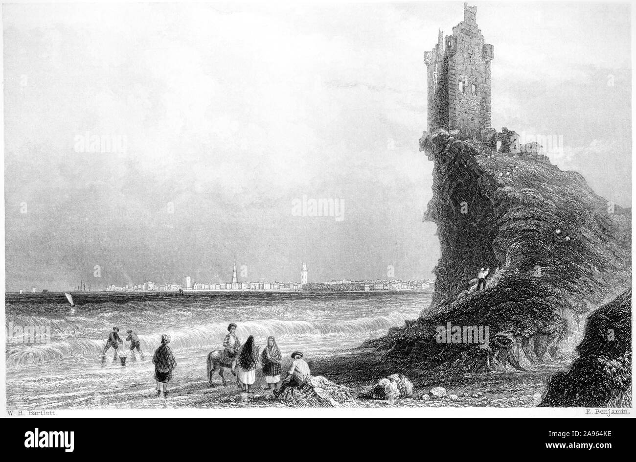 Ein Kupferstich von Ayr gescannt und in hoher Auflösung aus einem Buch im Jahre 1859 gedruckt. Glaubten copyright frei. Stockfoto