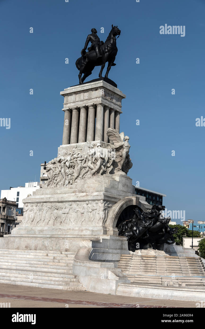 Reiterdenkmal des in Spanien geborenen Generals Maximo Gomez, Held des zehnjährigen Krieges (1868–1878) gegen Spanien für die Unabhängigkeit Kubas. Stockfoto