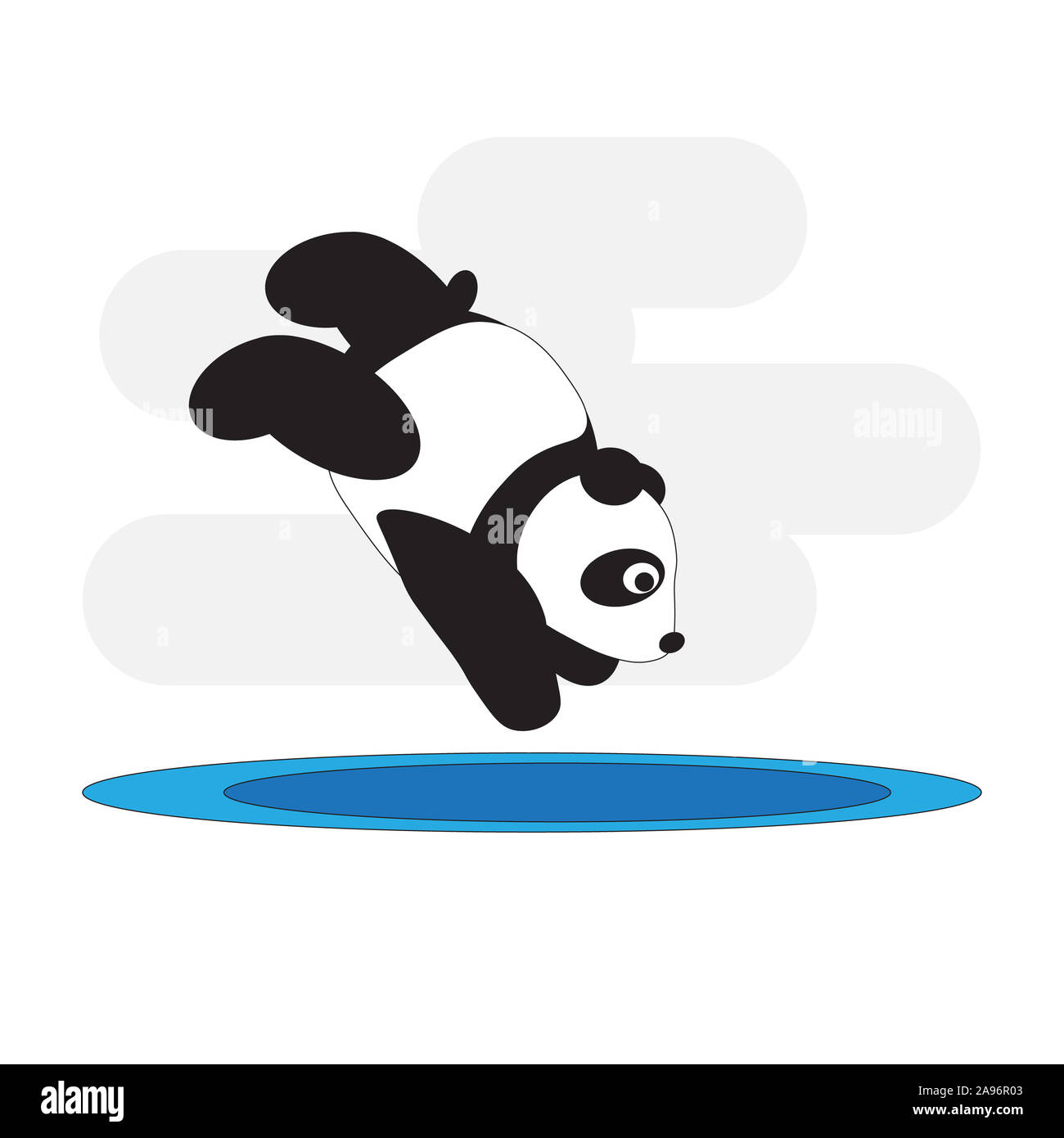 Pandabär konkurriert in tauchen Wettbewerbe. Stockfoto