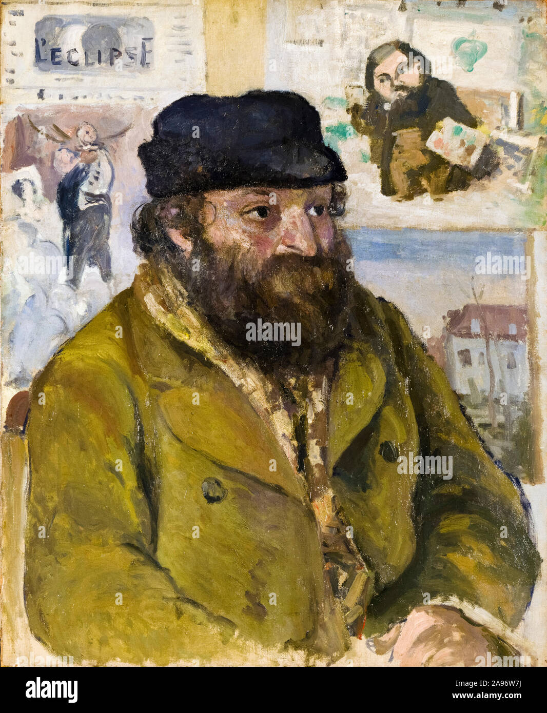 Camille Pissarro, Portrait von Paul Cézanne, Malerei, 1874-1875 Stockfoto