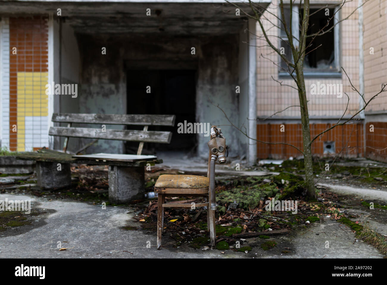 Kiew, Kiew. 26 Apr, 1986. Foto an November 12, 2019 zeigt die Rückstände in Pripyat Stadt in der Nähe des Kernkraftwerks Tschernobyl in der Ukraine. Das Kernkraftwerk Tschernobyl, rund 110 km nördlich von Kiew, einer der schwersten Unfälle in der Geschichte der am 26. April 1986 erlebt. Wie Strahlung verringert, die 30 m² km Bereich um die Anlage wurde offiziell für Touristen im Jahr 2010 eröffnet. Führungen an der Anlage wurden im Jahr 2018 gestartet. Credit: Bai Xueqi/Xinhua/Alamy leben Nachrichten Stockfoto