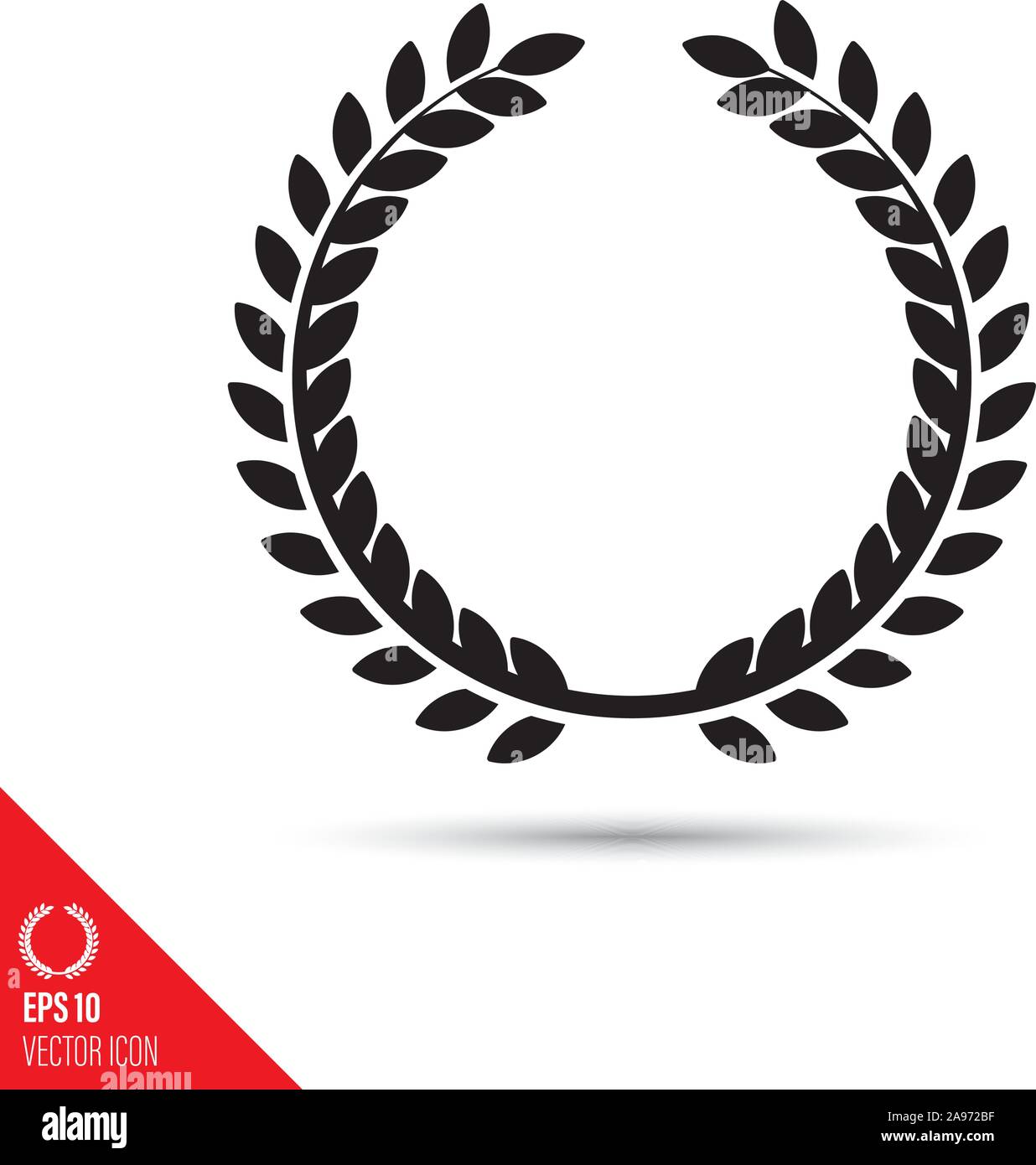 Lorbeerkranz glyph Icon. Erfolg symbol Vektor Illustration. Stock Vektor