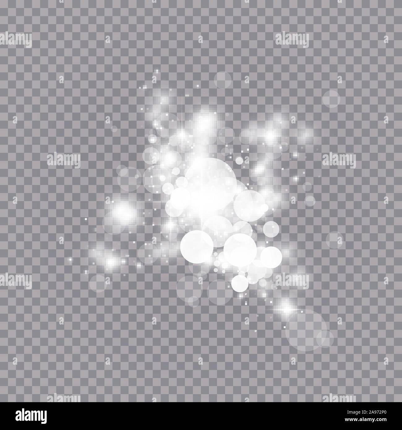 Leuchtende Lichteffekt mit vielen glitter Partikeln auf transparentem Hintergrund isoliert. Vektor starry Cloud mit Staub. Magic Weihnachten Dekoration Stock Vektor
