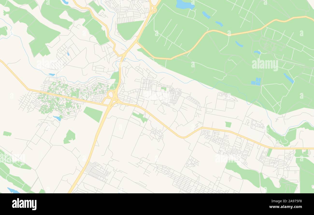 Druckbare Karte von Thika, Kenia. Karte Vorlage für die geschäftliche Nutzung. Stock Vektor