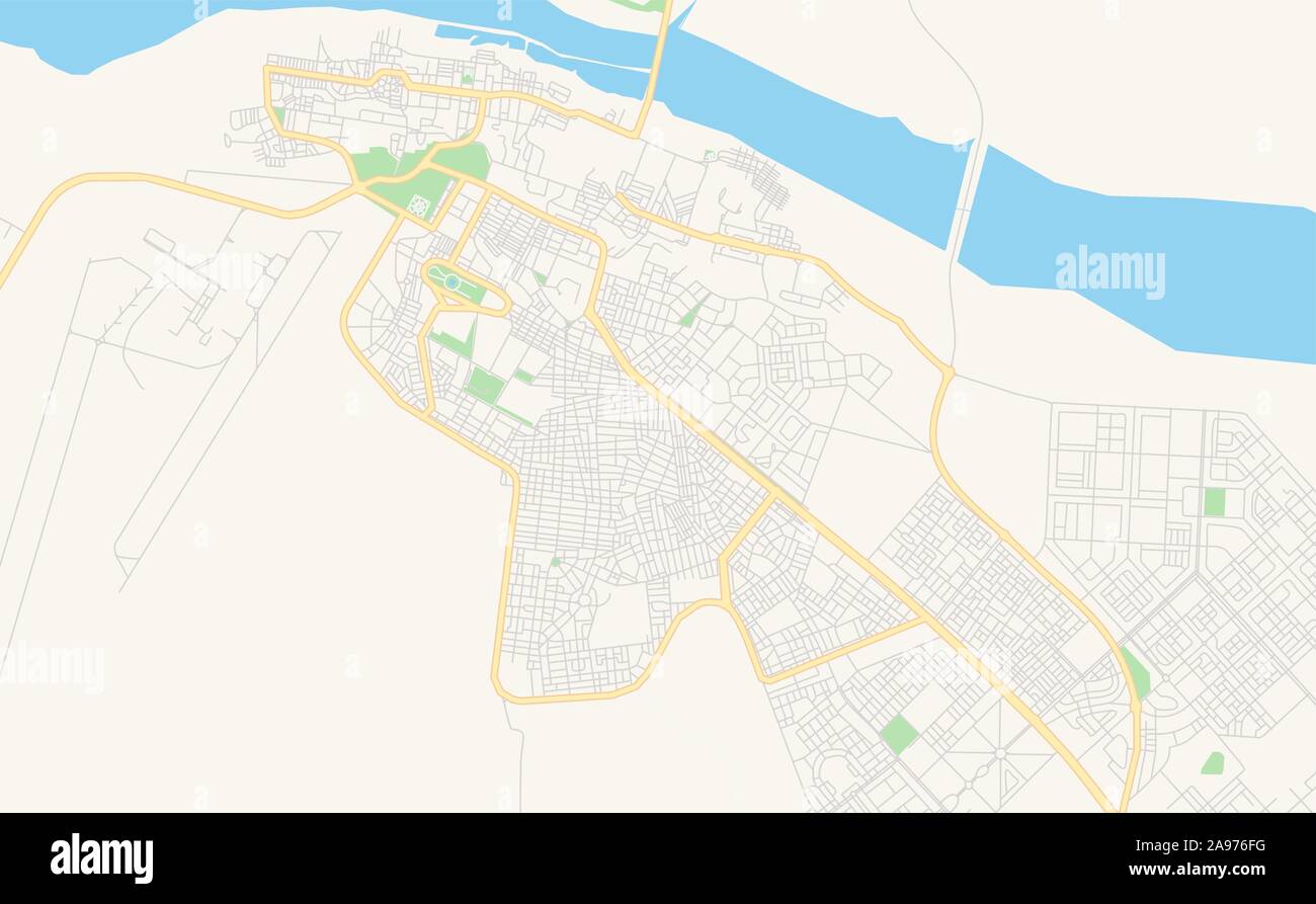 Druckbare Karte von Laayoune, Westsahara. Karte Vorlage für die geschäftliche Nutzung. Stock Vektor