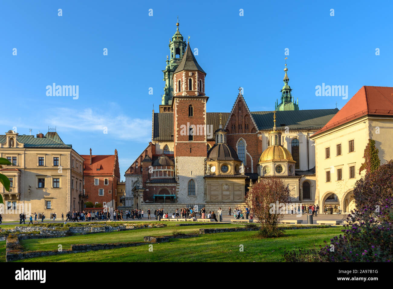 In der Kathedrale auf dem Wawel Royal Castle Komplex von Krakau, Polen an den goldenen Stunde Stockfoto