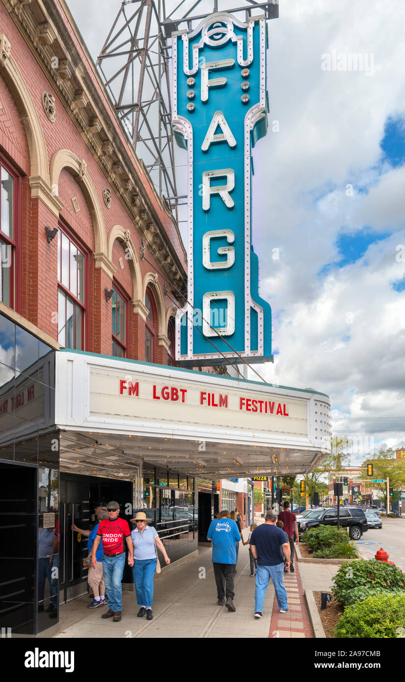 Das art deco Fargo Theater auf N Broadway Avenue im historischen Stadtzentrum von Fargo, North Dakota, USA Stockfoto