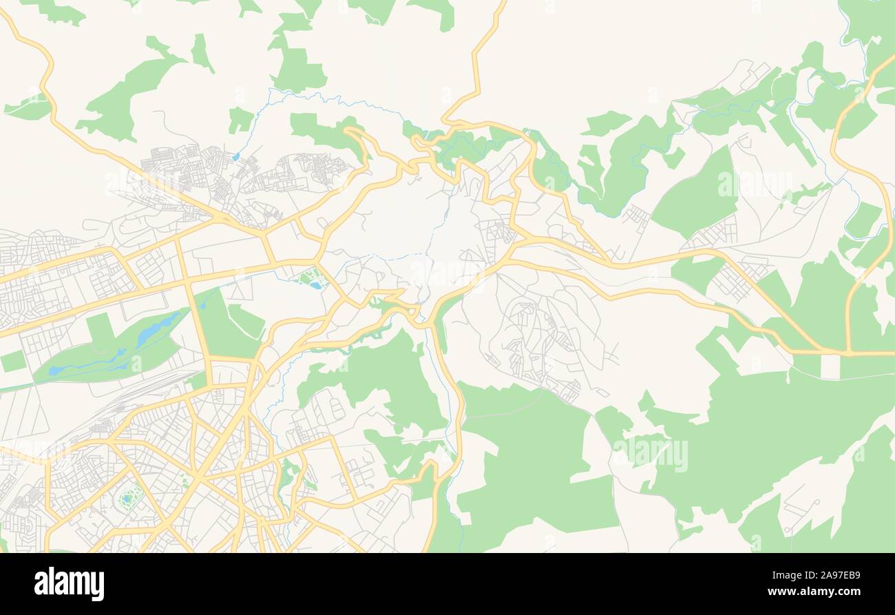 Druckbare Karte von Krnica, Marokko. Karte Vorlage für die geschäftliche Nutzung. Stock Vektor