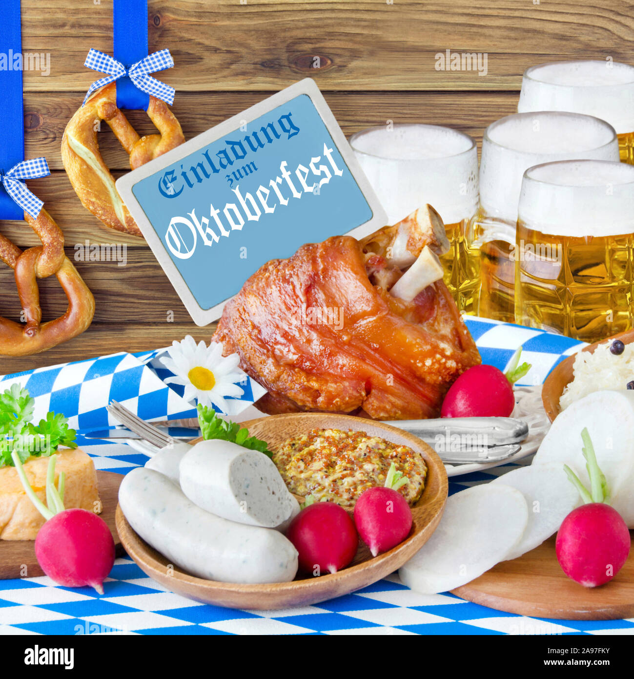 Deutsche Einladung zu den Bayerischen Oktober Festival Stockfoto