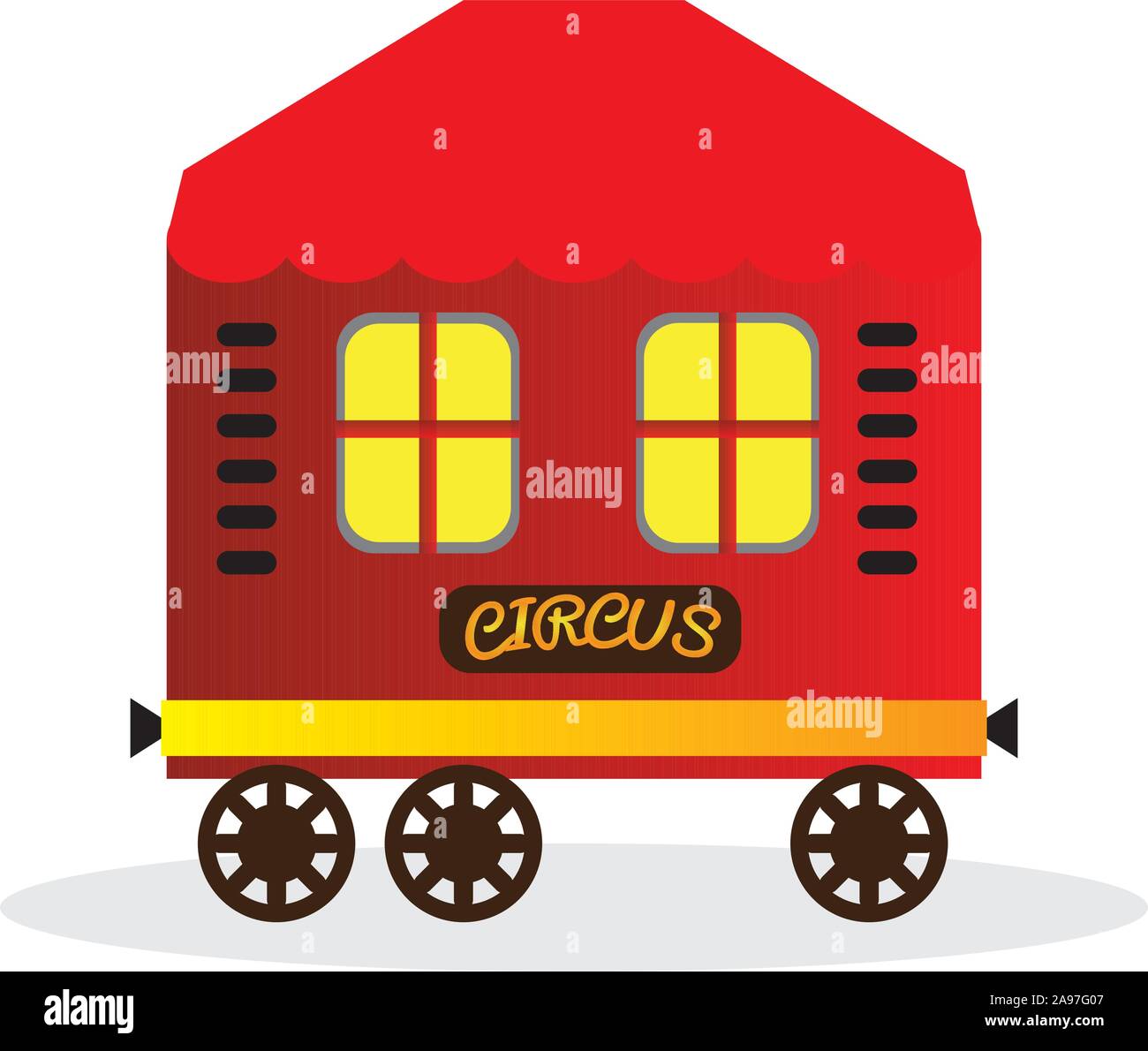 Zirkus Zug Auto Bild-Vector illustraiton Design Stock Vektor