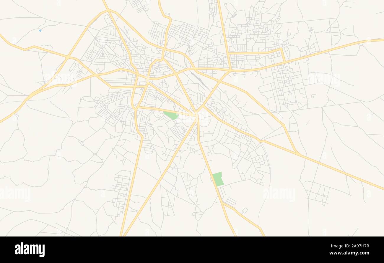 Druckbare Karte von Tabora, Tansania. Karte Vorlage für die geschäftliche Nutzung. Stock Vektor