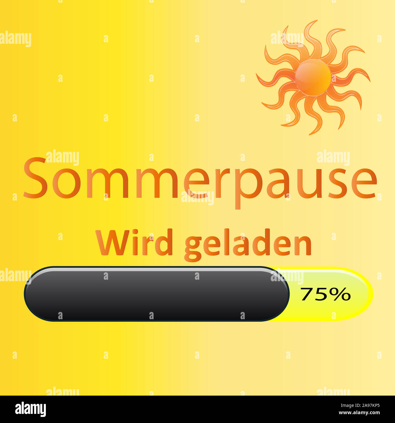 Sommer Pause Symbol auf weißem Hintergrund Stockfoto