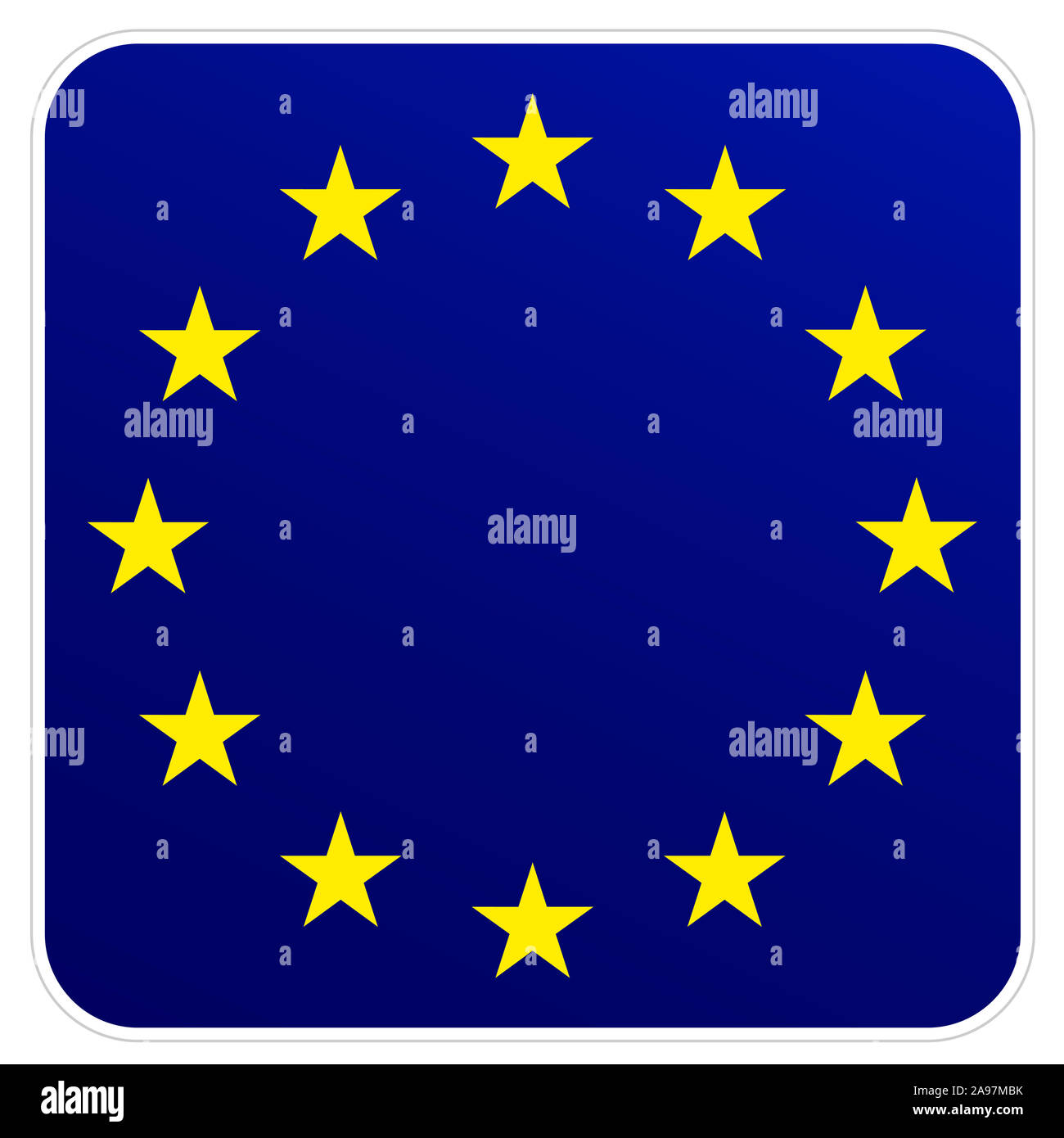 EU-Zeichen auf weißem Hintergrund Stockfoto