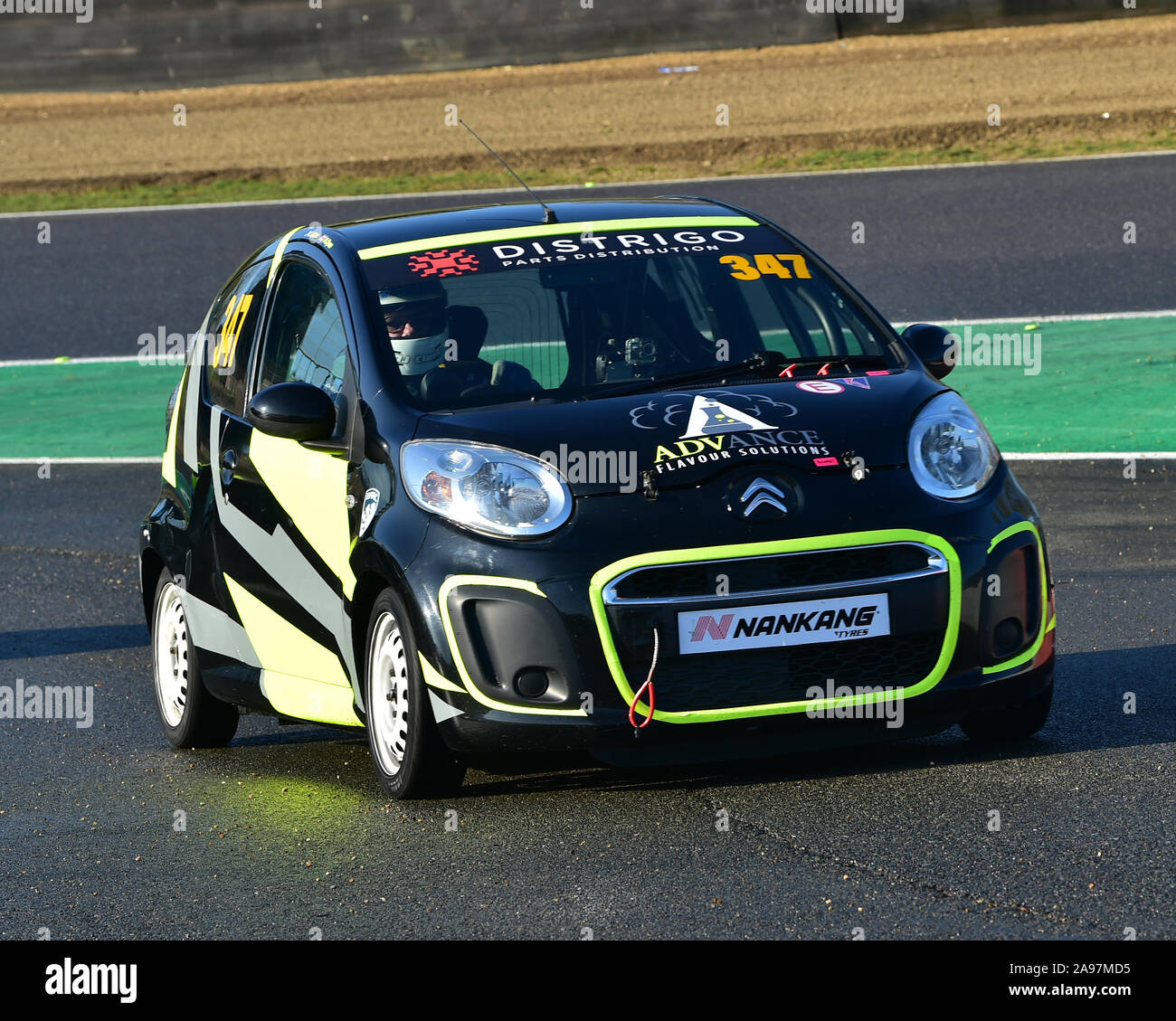 Jeff Clark, Mark Clynes, Citroen C1, Citroen C1 Distrogo Herausforderung, Event, BARC, in die Nacht rennen Treffen, MSV, Brands Hatch, England, BARC, circui Stockfoto