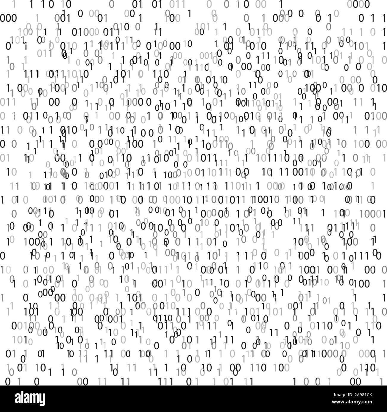 Zufällige Hex und Binär Code, isoliert auf Weiss für Sie Web, Internet Data Hintergrund Stock Vektor
