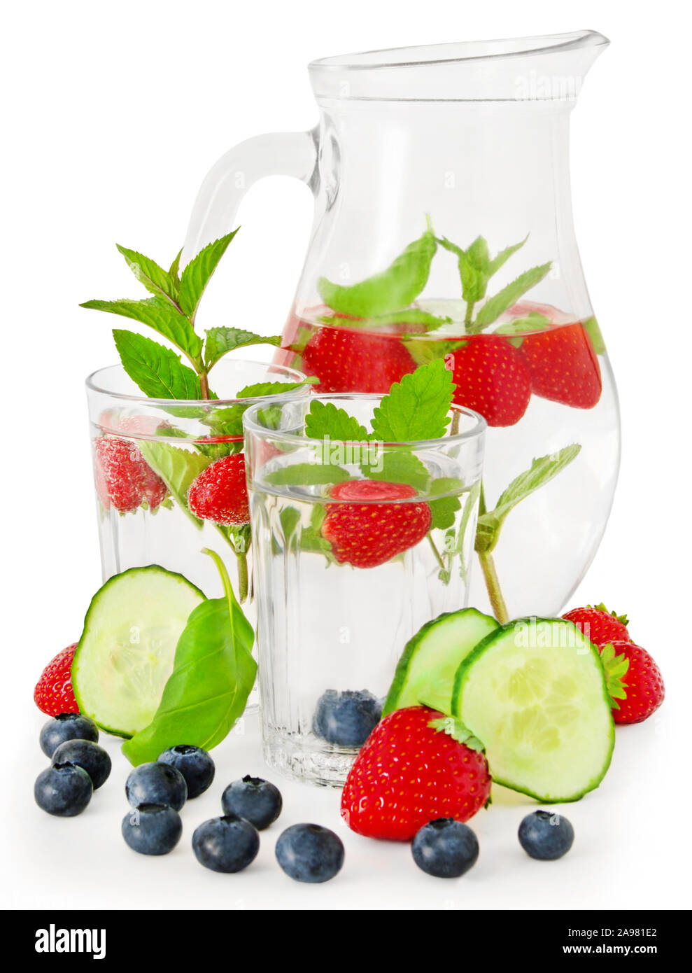 Wasser Obst und Gemüse Stockfoto