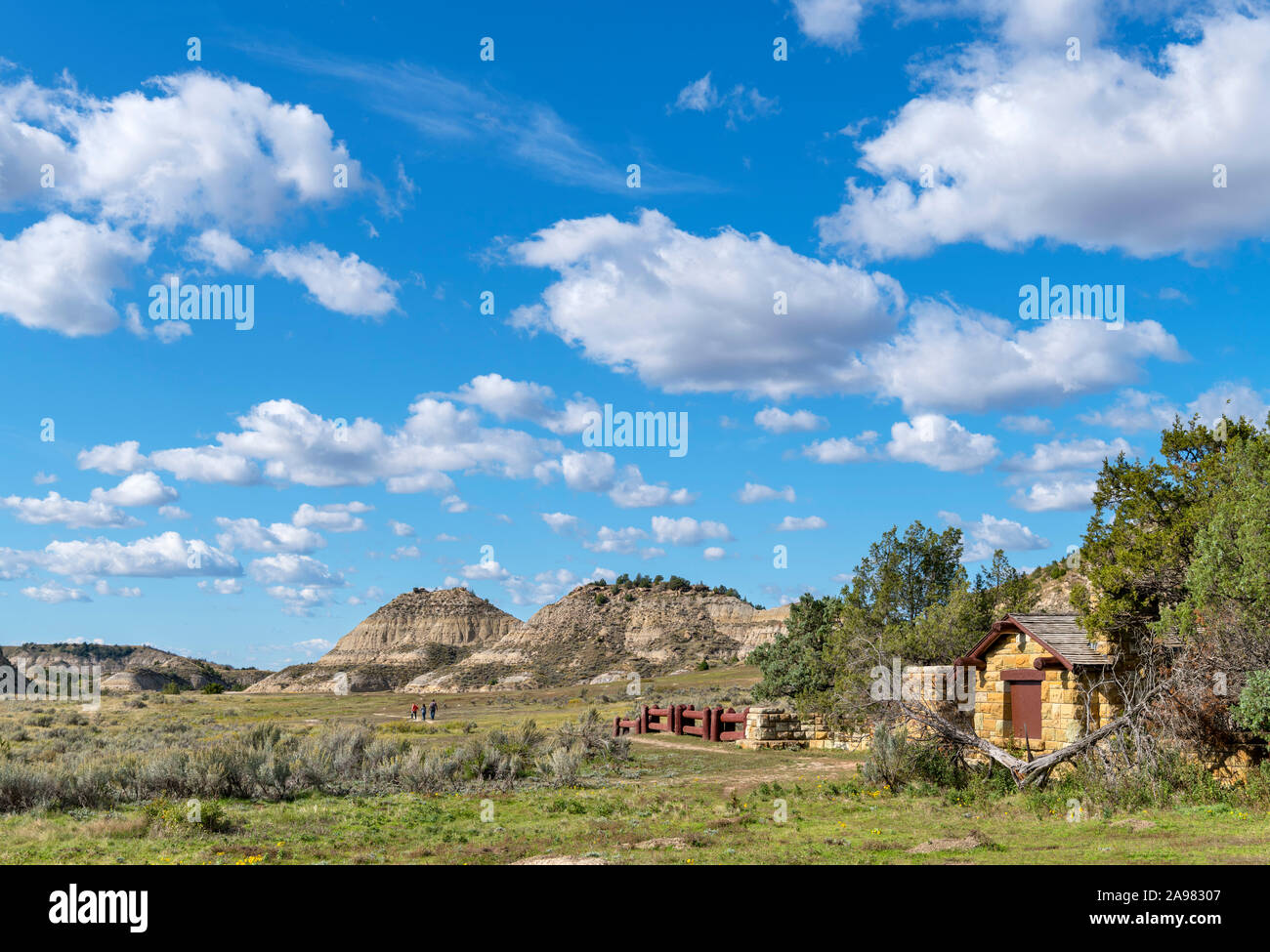 Landschaft in der Nähe der Alten Eingang Ost, Theodore Roosevelt National Park, North Dakota, USA Stockfoto