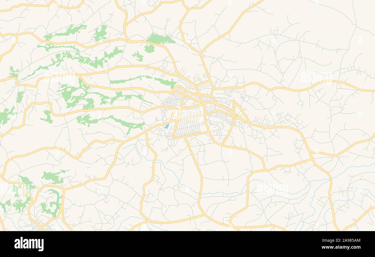 Druckbarer Stadtplan Mbouda, Kamerun. Karte Vorlage für die geschäftliche Nutzung. Stock Vektor