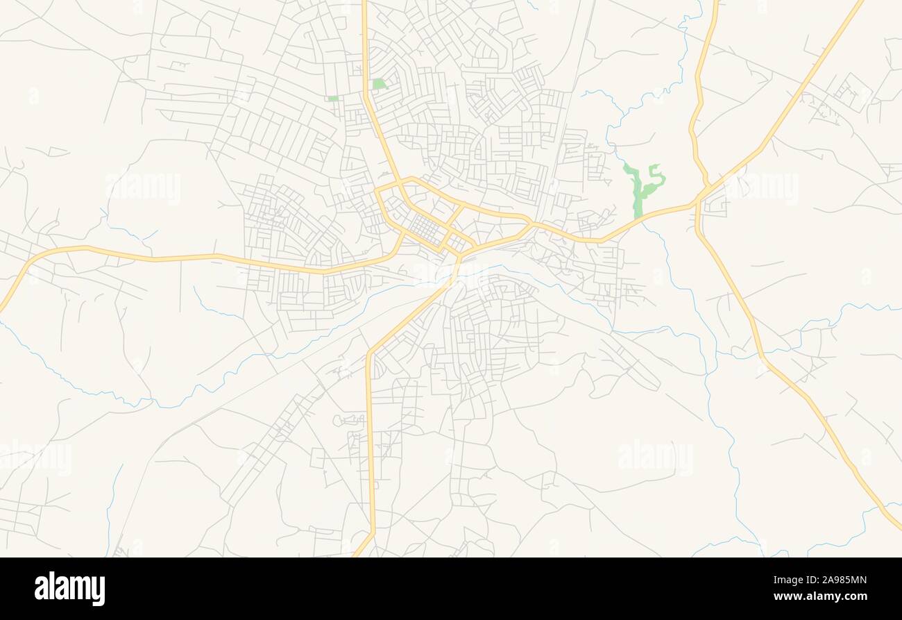 Druckbare Karte von Shinyanga, Tansania. Karte Vorlage für die geschäftliche Nutzung. Stock Vektor