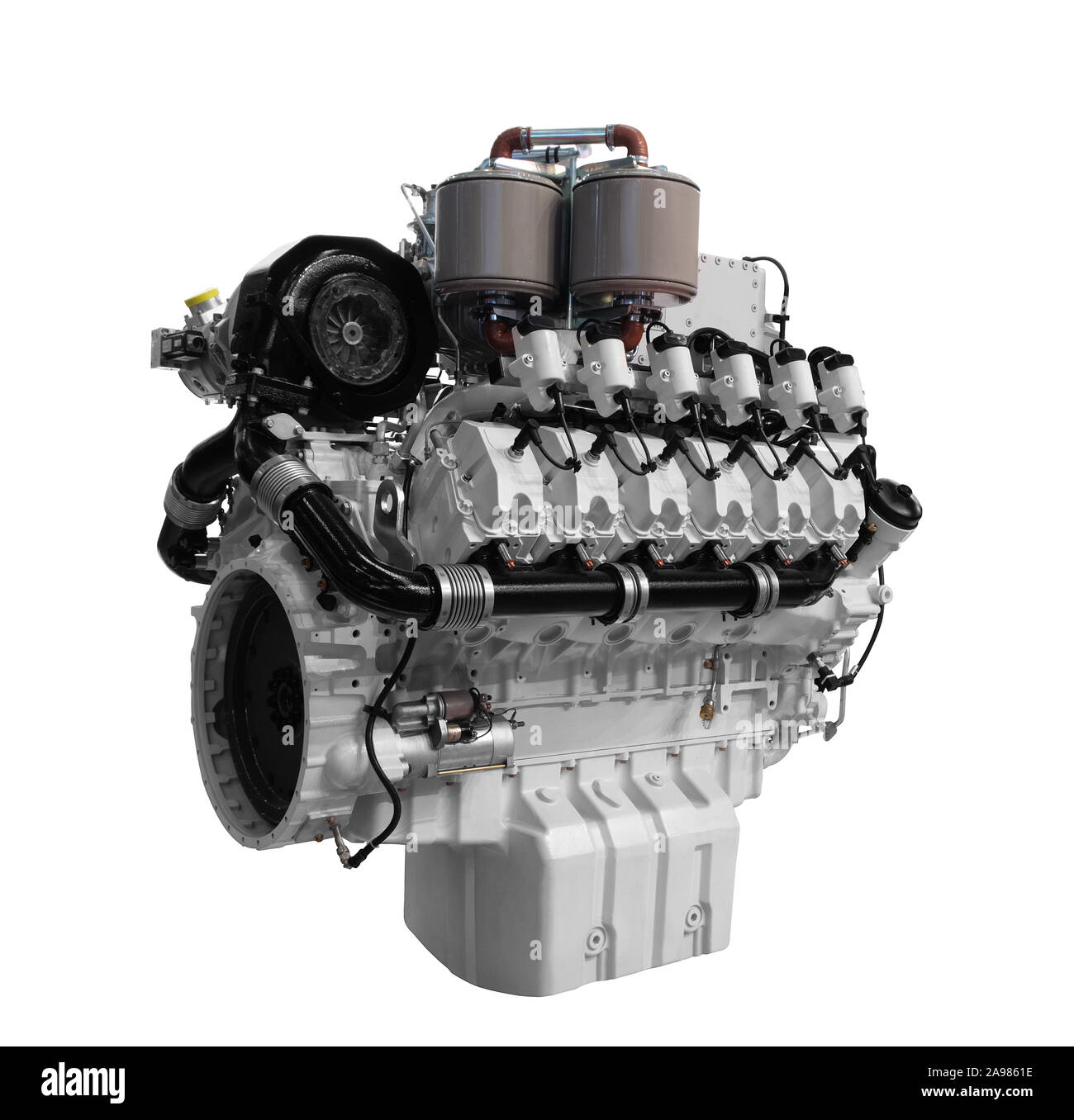 V12 Dieselmotor zur Stromerzeugung. - MAN Diesel & Turbo SE