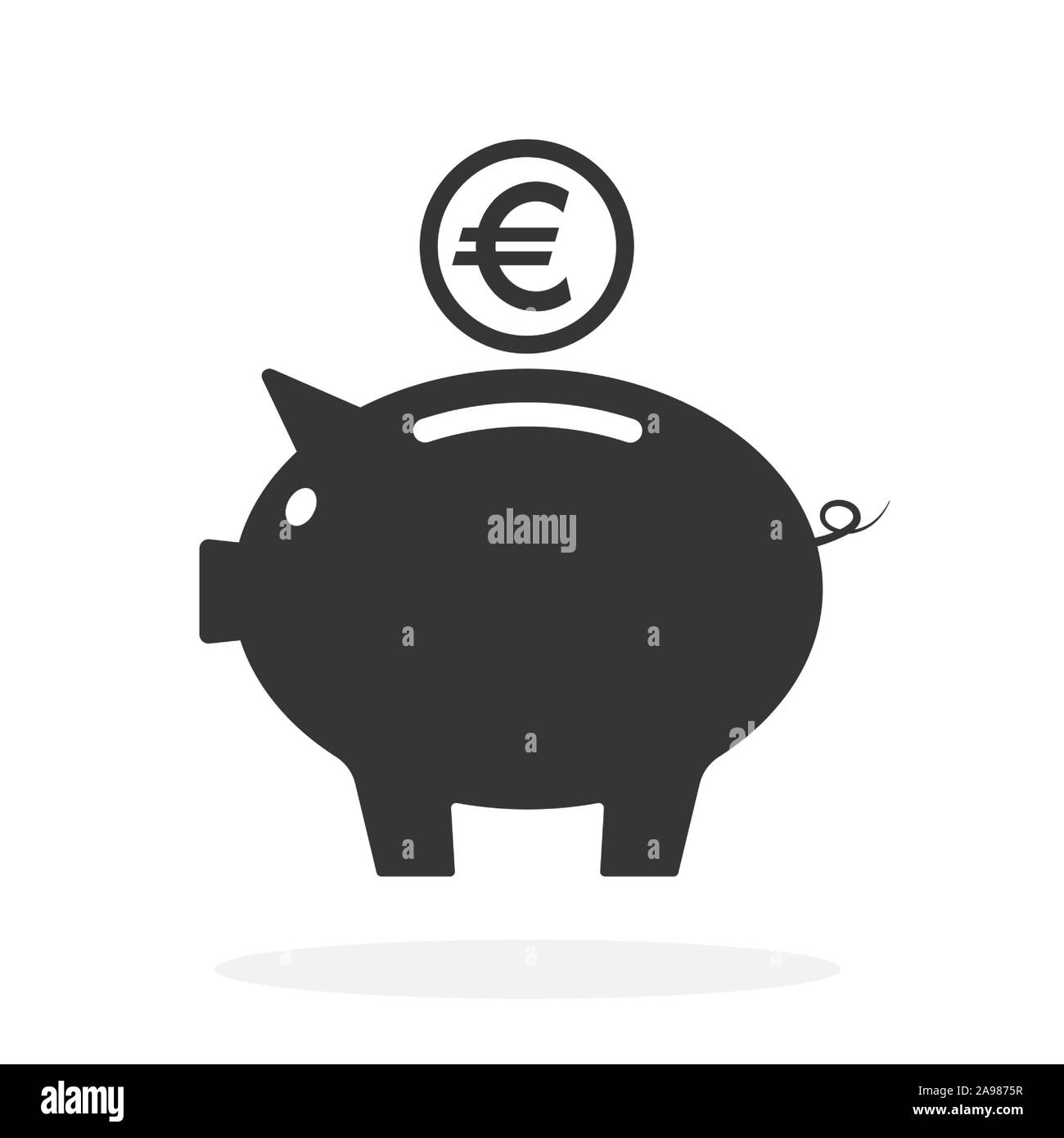 Vektor piggy Bank Symbol. Schwarz piggy Bank Symbol. Flache Symbol isoliert. Geld sparen Konzept Stock Vektor