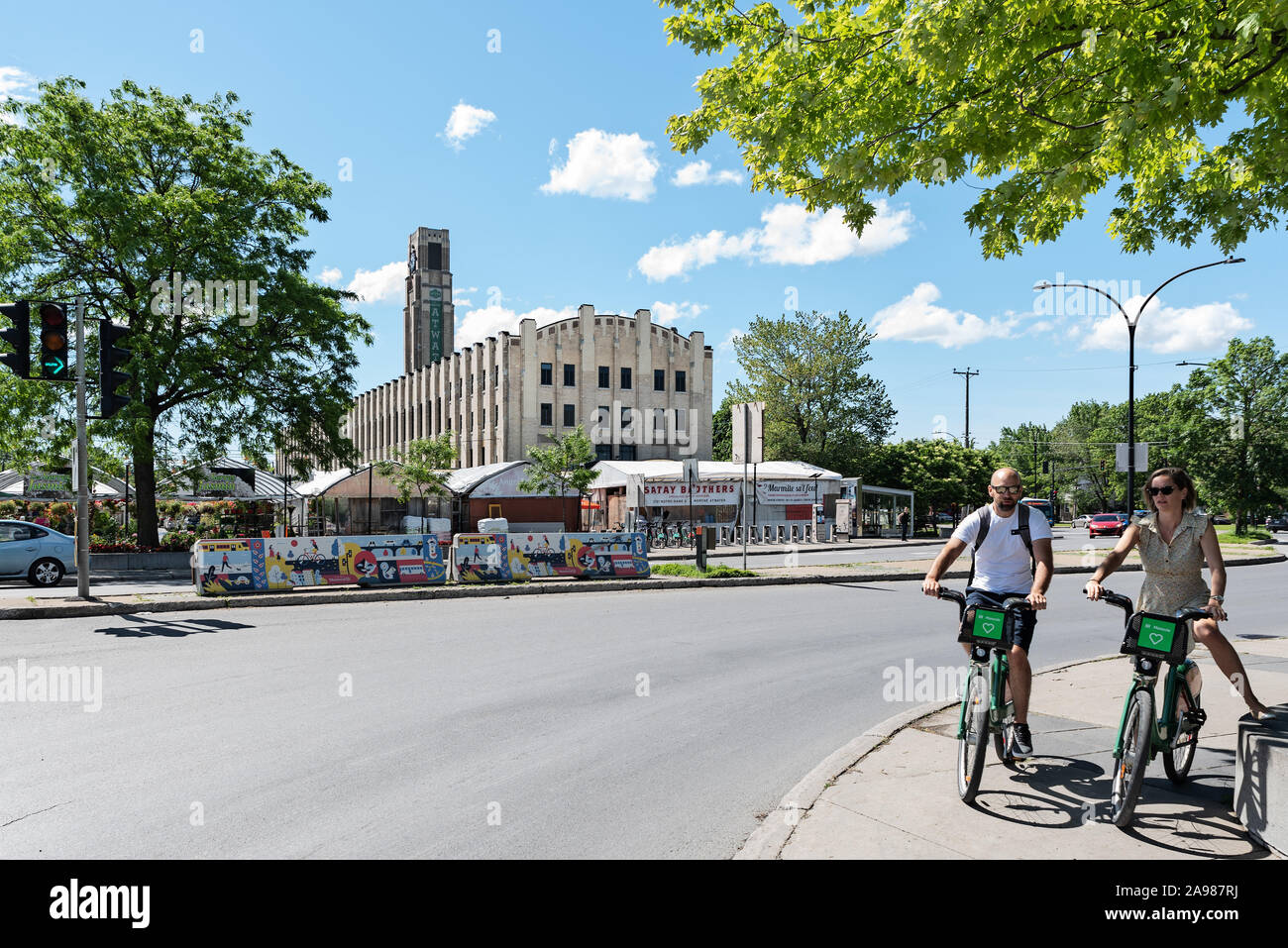 Atwater Market in der Nähe von Lachine Canal, Montreal, Quebec, Kanada Stockfoto