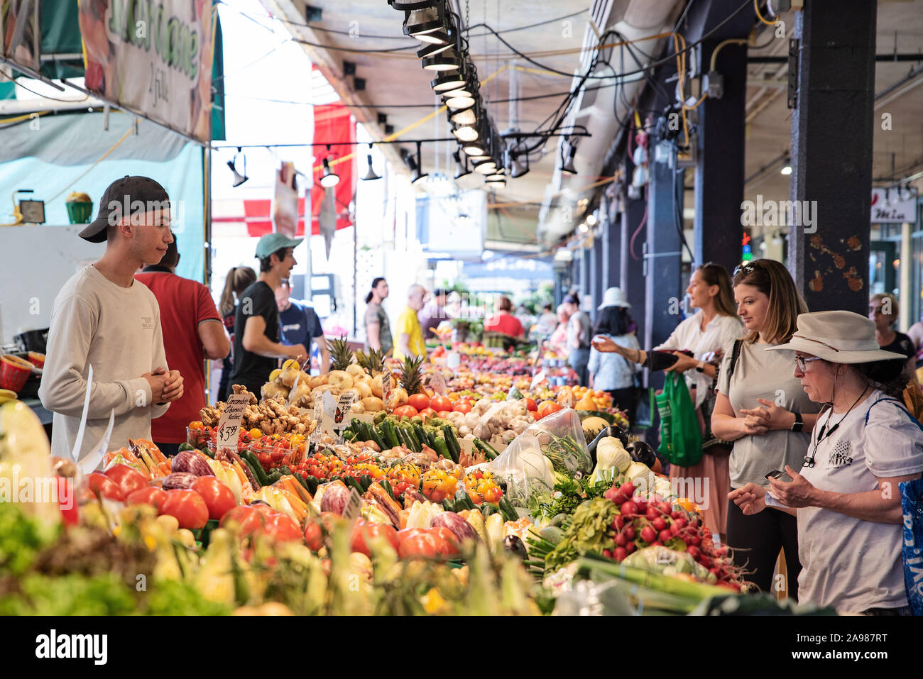 Atwater Market in der Nähe von Lachine Canal, Montreal, Quebec, Kanada Stockfoto
