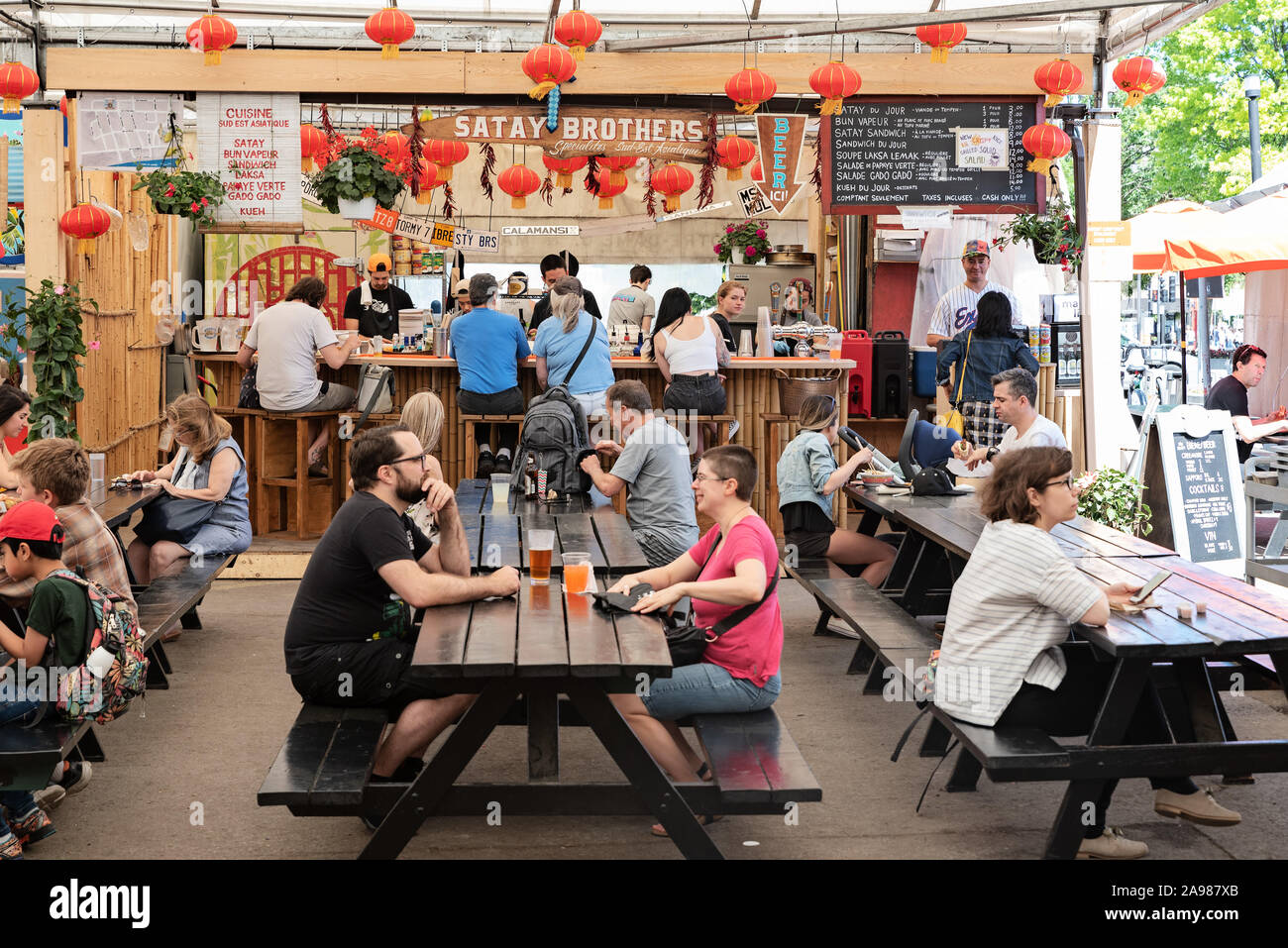 Atwater Market in der Nähe von Lachine Canal, Montreal, Quebec, Kanada Stockfoto