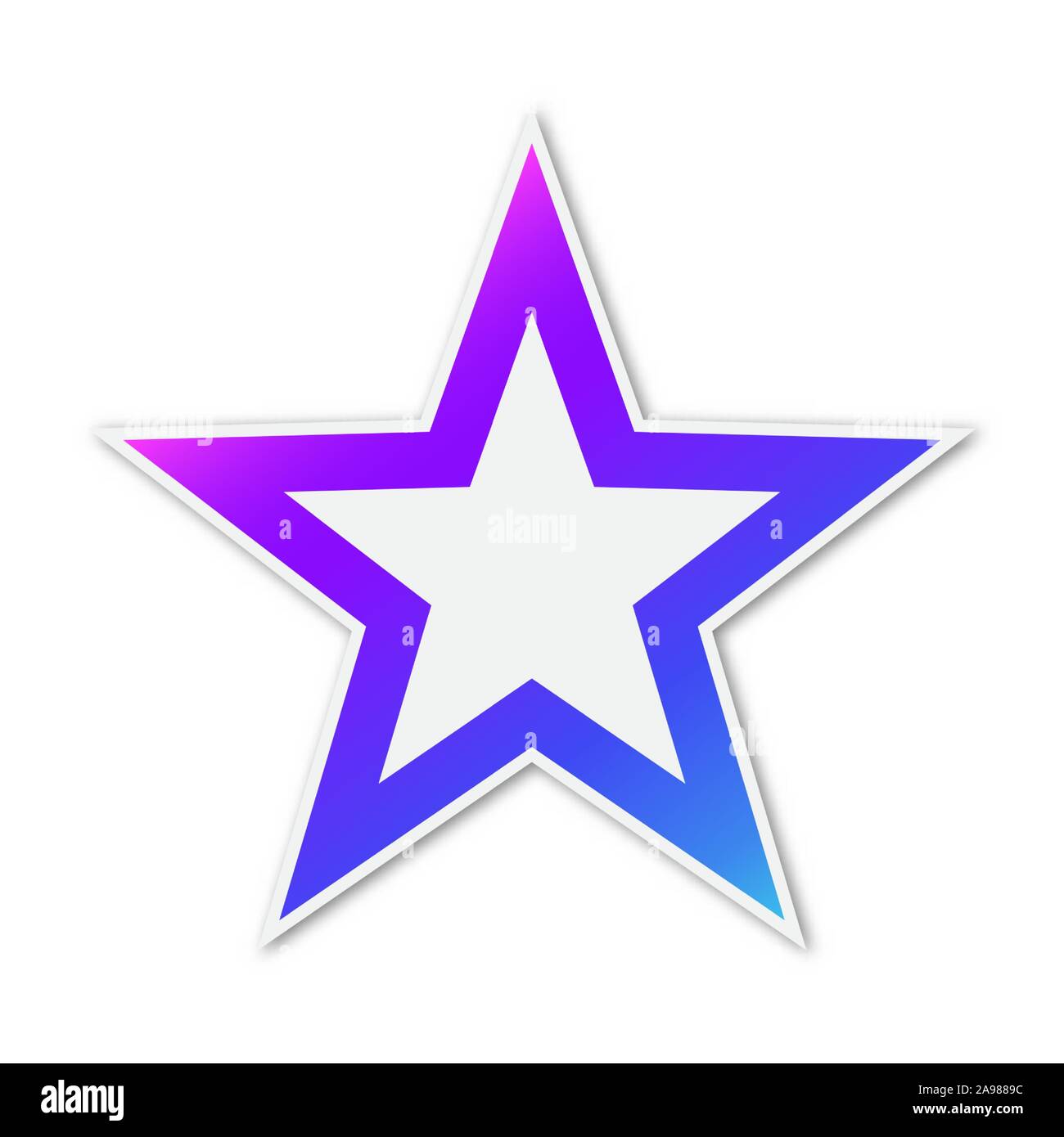 Vektor-Symbol. Papier Aufkleber mit Schatten. Bunte Sterne isoliert. Stock Vektor