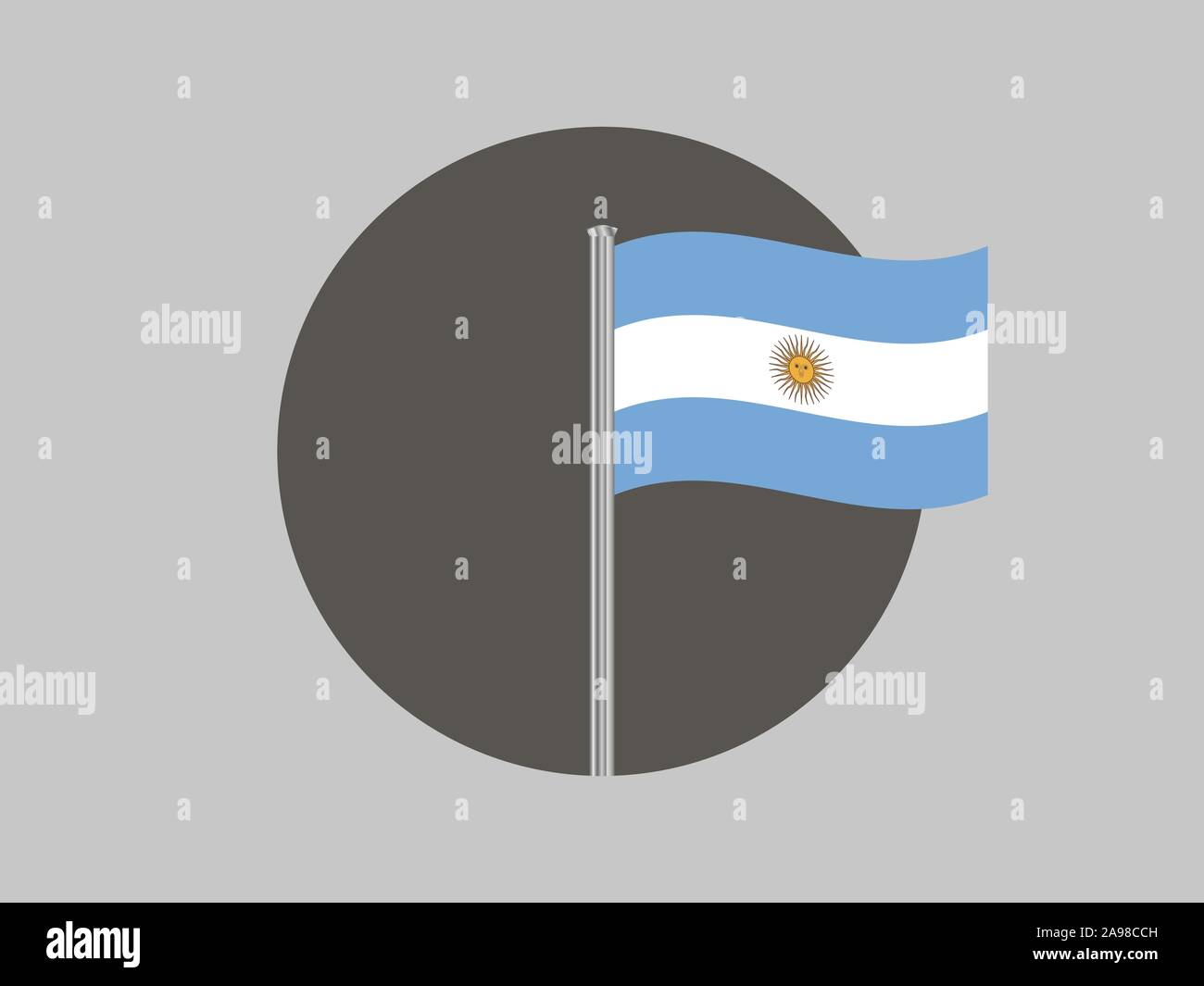 Die Flagge der Republik Argentinien. Die ursprünglichen Farben und Proportionen. Einfach Vector Illustration, aus Ländern Flag gesetzt. Stock Vektor