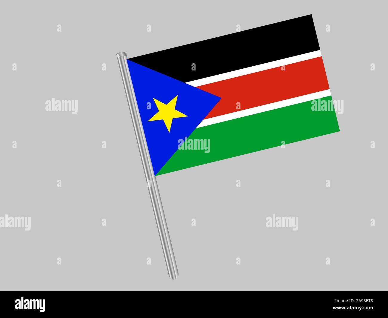 Wunderschöne Nationalflagge der Republik Südafrika Sudan. Die ursprünglichen Farben und Proportionen. Einfach Vektor eps Abbildung 10, aus Ländern Flag gesetzt. Stock Vektor