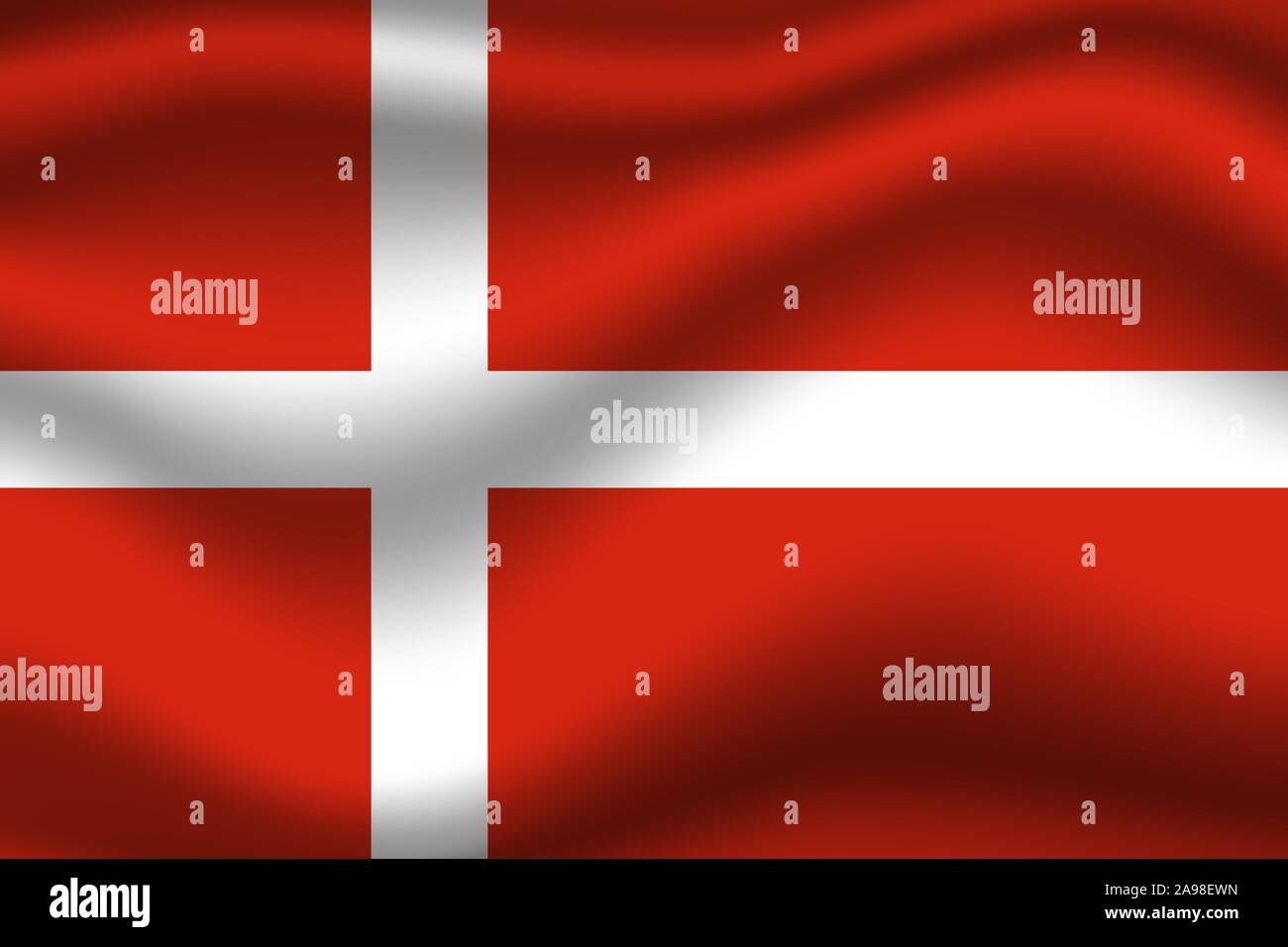 Die Flagge des Königreichs Dänemark. Die ursprünglichen Farben und Proportionen. Einfach Vector Illustration, aus Ländern Flag gesetzt. Stock Vektor