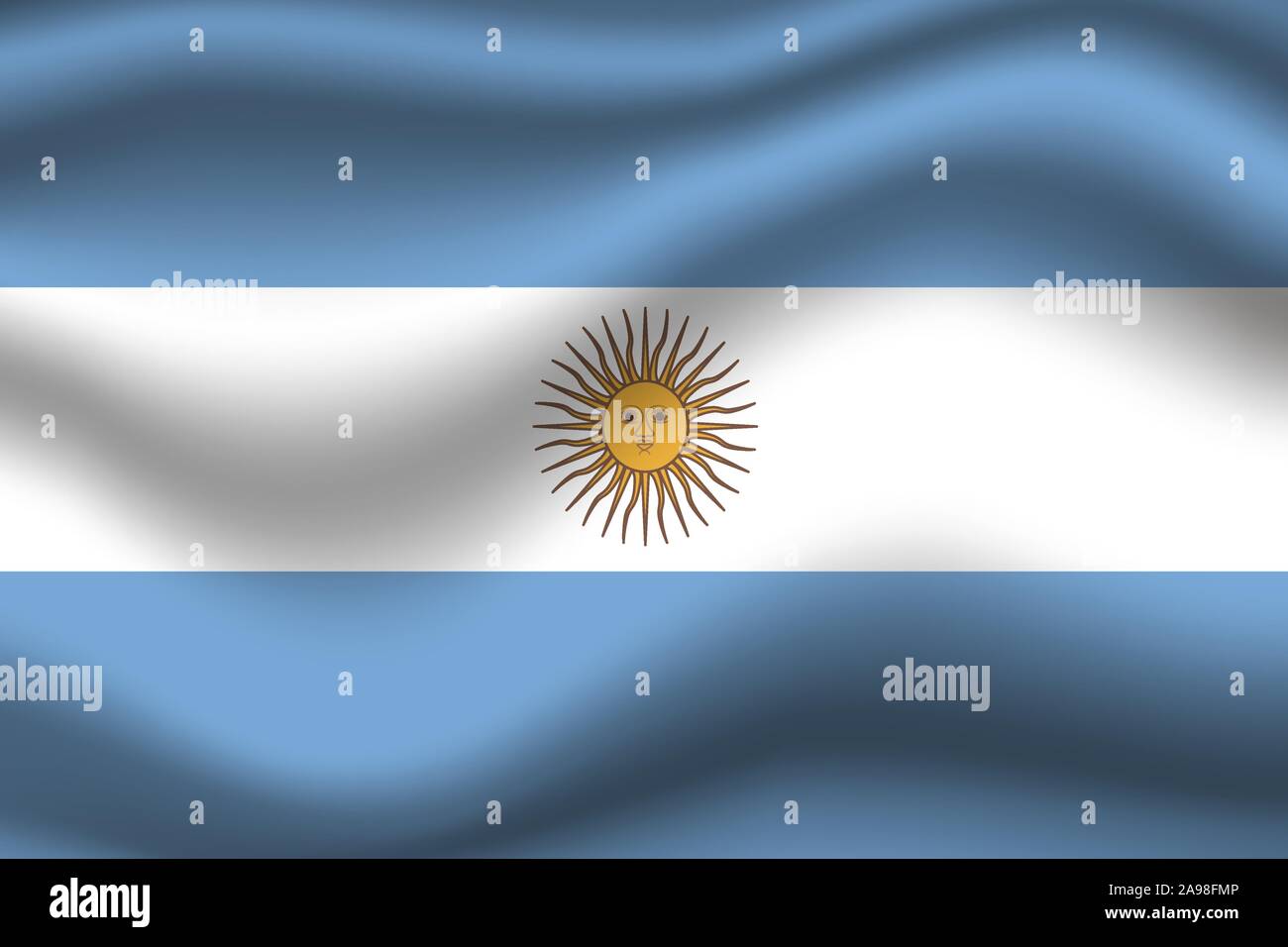 Die Flagge der Republik Argentinien. Die ursprünglichen Farben und Proportionen. Einfach Vector Illustration, aus Ländern Flag gesetzt. Stock Vektor