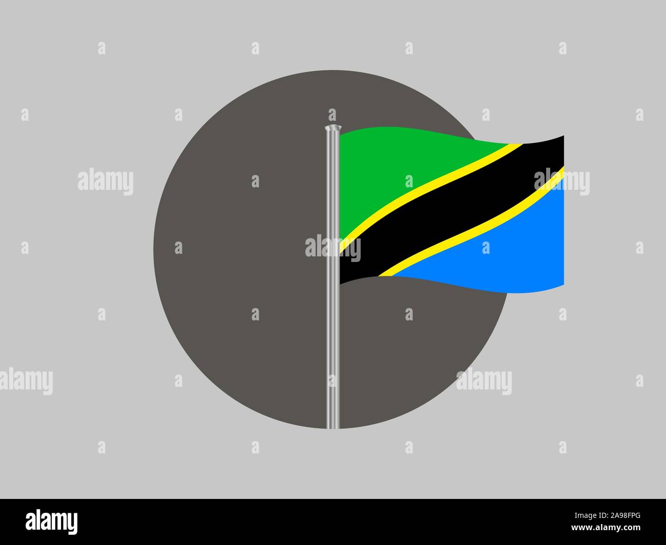 Wunderschöne Nationalflagge der Vereinigten Republik Tansania, die ursprünglichen Farben und Proportionen. Einfach Vektor eps Abbildung 10, aus Ländern Flag gesetzt. Stock Vektor