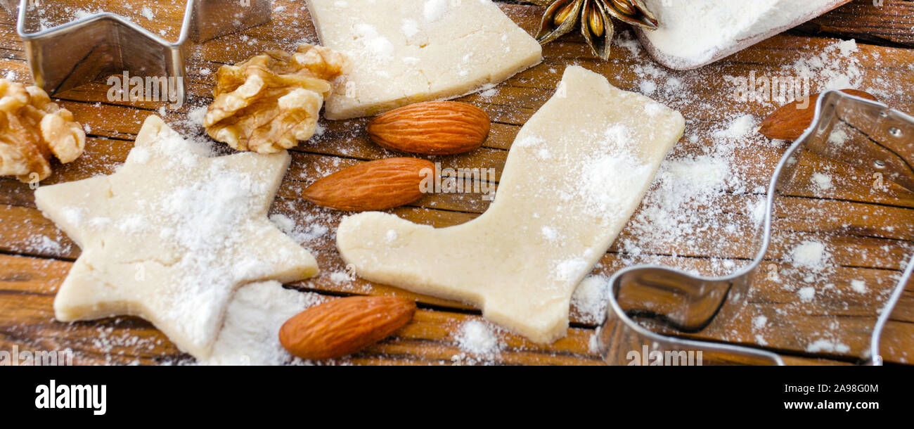 Weihnachten Plätzchen backen Stockfoto