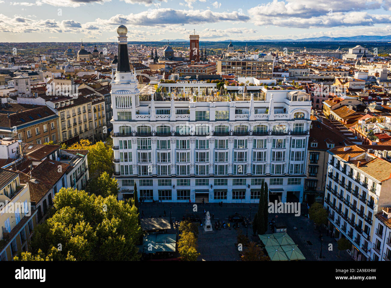 Plaza de Sta. Ana, ME Madrid Reina Victoria Hotel, Madrid, Spanien Stockfoto