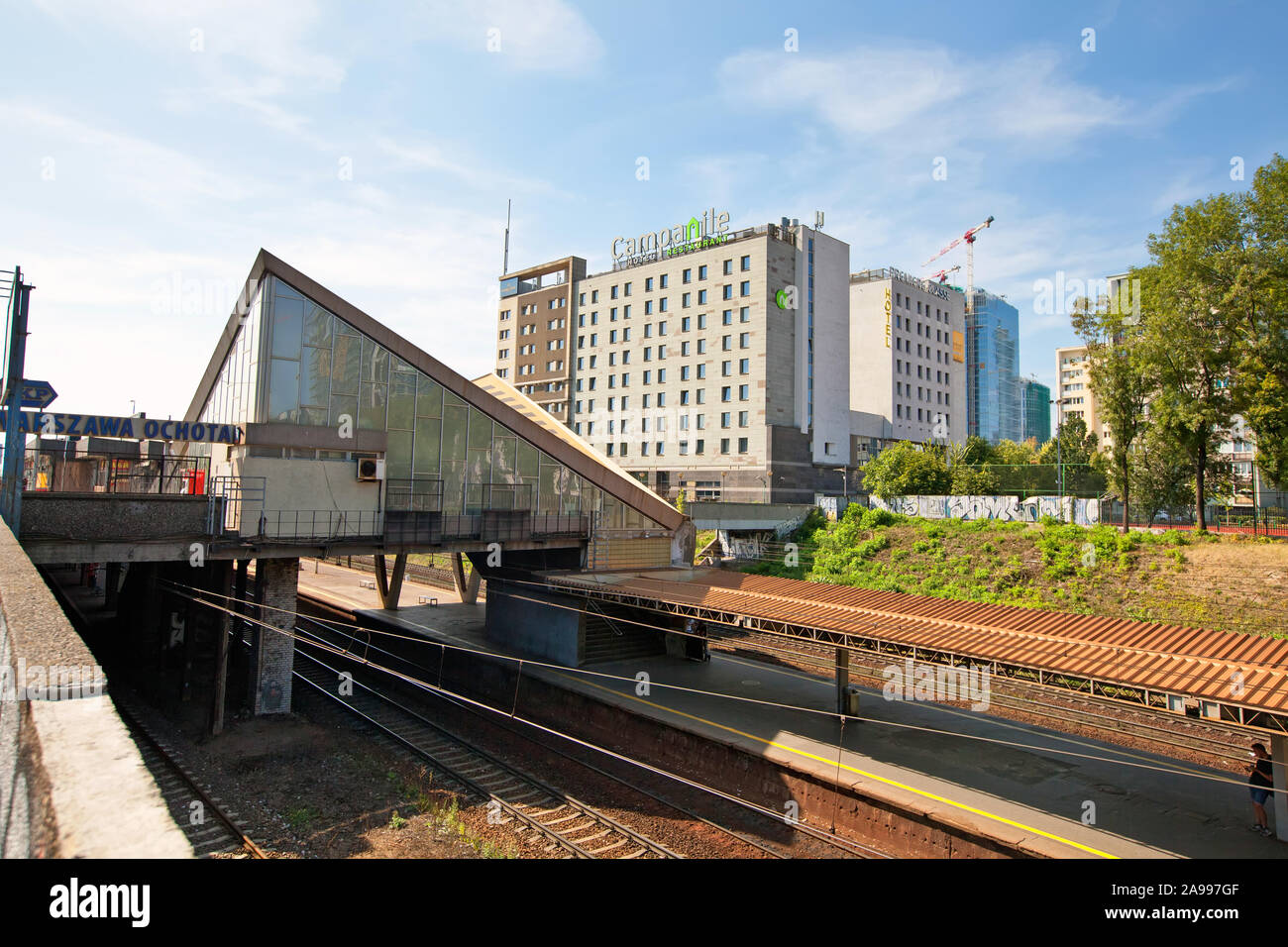 Fotos in der Hauptstadt von Polen Warschau auf einem hellen, sonnigen Tag im August getroffen Stockfoto