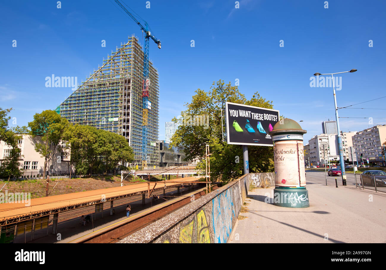 Fotos in der Hauptstadt von Polen Warschau auf einem hellen, sonnigen Tag im August getroffen Stockfoto