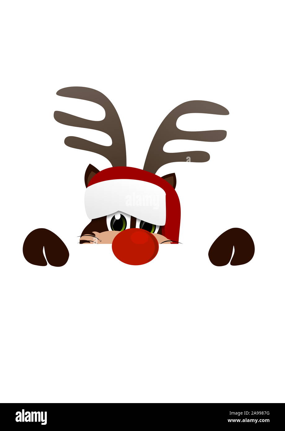 Weihnachten mit Rudolf der roten Nase Rentier. Stockfoto