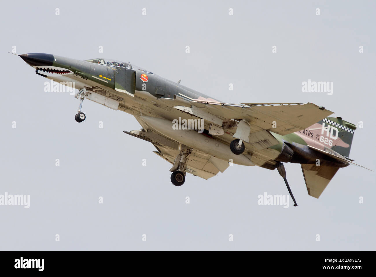 Die United States Air Force F-4 Phantom führt auf dem 2012 Dayton Airshow. Stockfoto