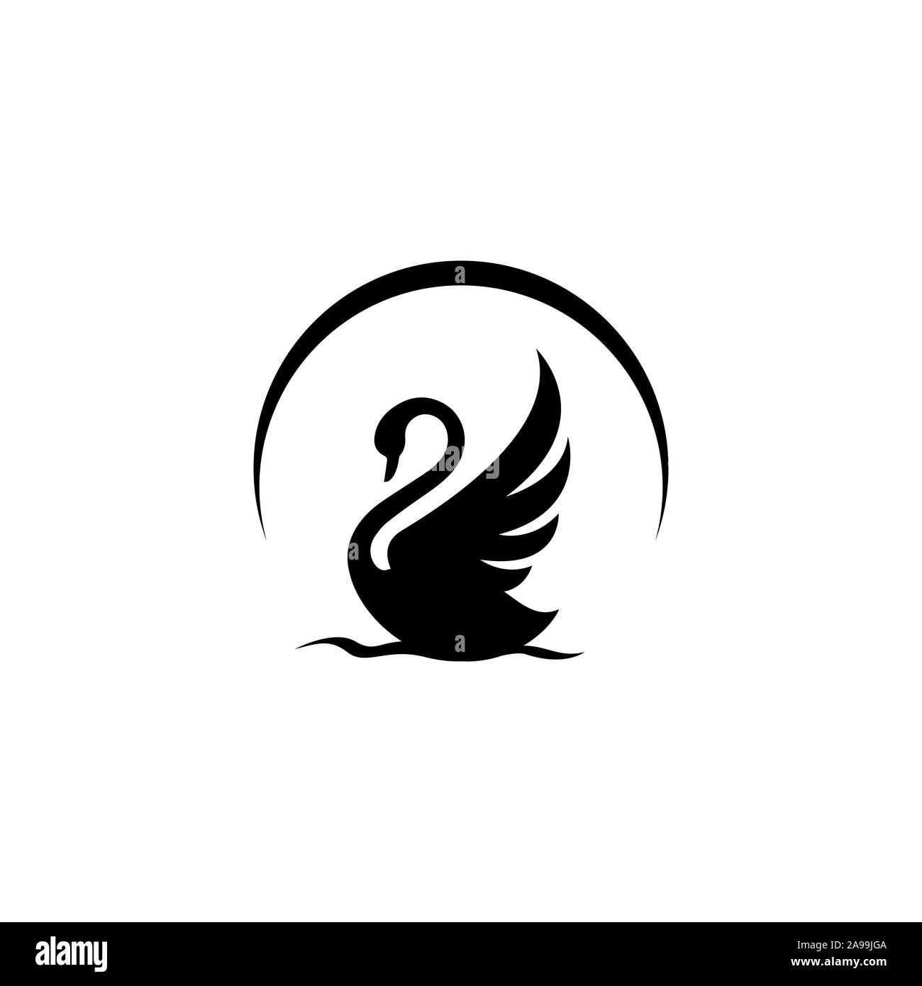 Neue Luxus stilvolle Verbreitung Flügel swan Logo Design Vector Logo zeichen Abbildung Stock Vektor