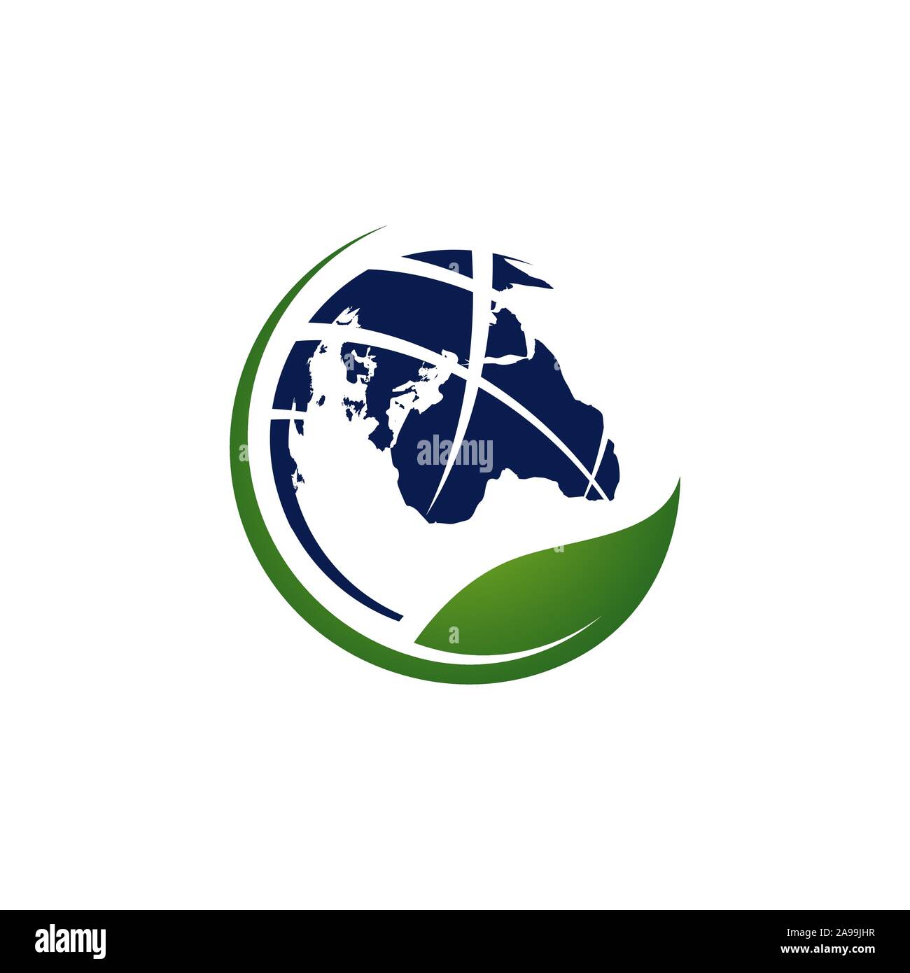 Vegetarische vegane Welt logo Vektor Icon mit Kugel und Blatt element Stock Vektor