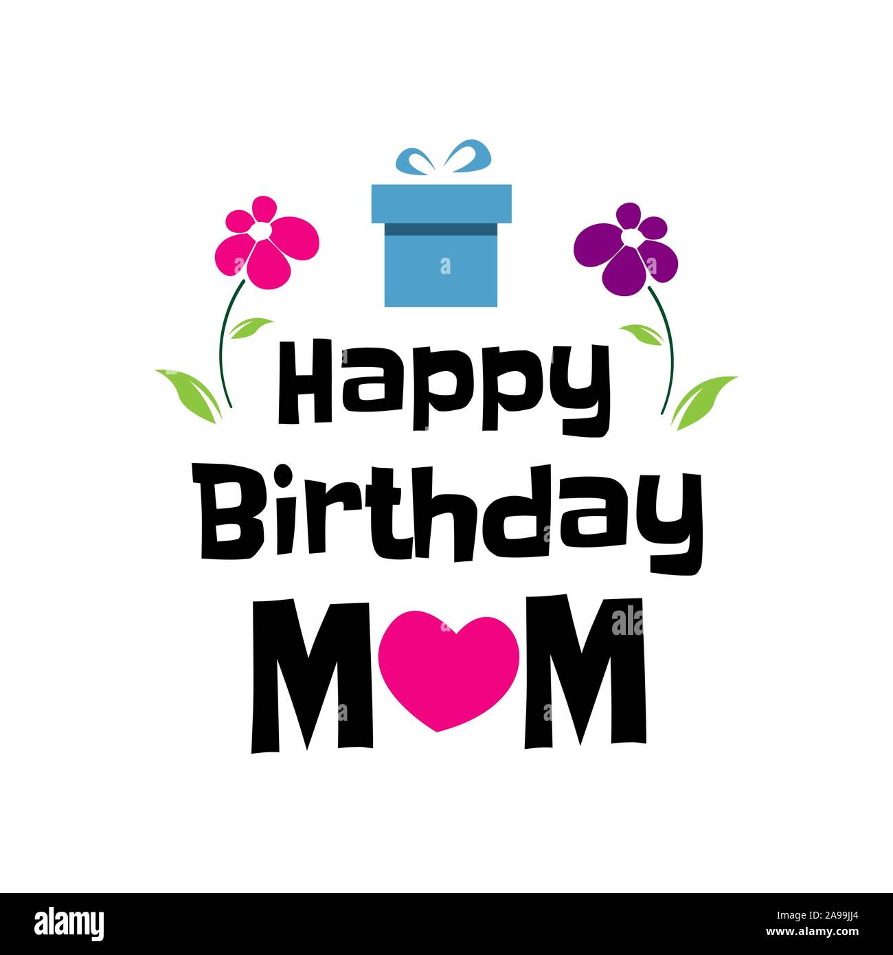 Herzlichen Glückwunsch zum Geburtstag, Mama eine stilvolle Geburtstag Grußkarte Design. Vector Illustration. EPS 10. Stock Vektor