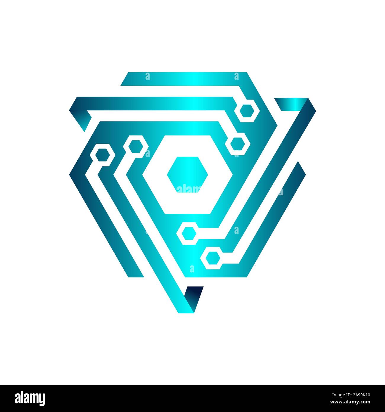 Moderne tech Cyber Security Logo Design Vector Illustration eps. 10 Stock Vektor