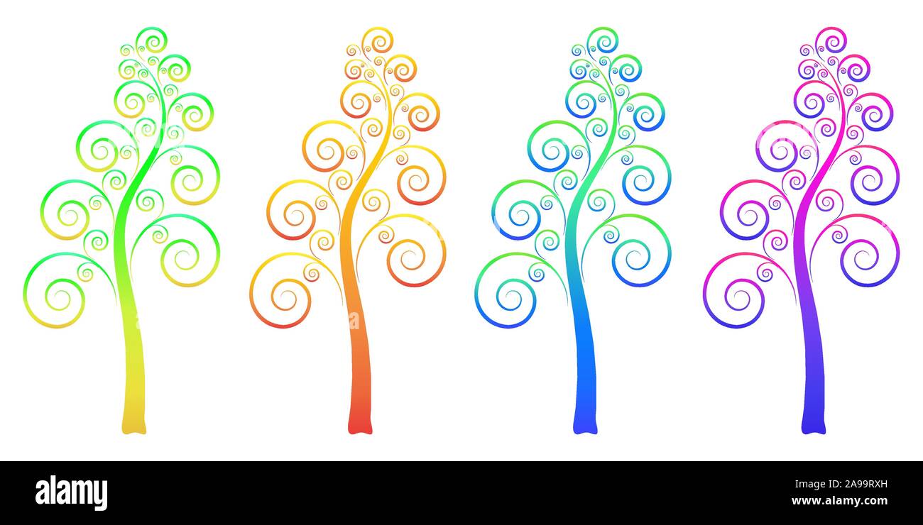 Abstrakte Hand gezeichneten Baum. Vektor Baum Symbol. Eingestellt von isolierten Baum Symbole Stock Vektor