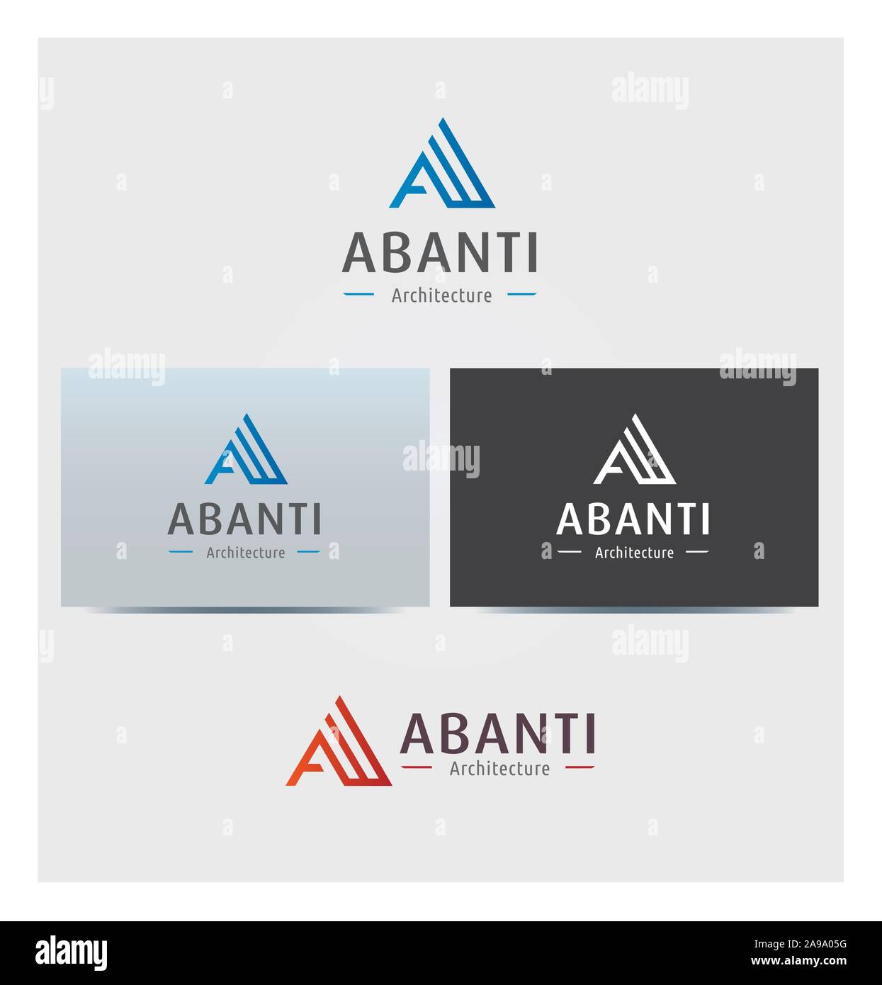 Schreiben ein Symbol, Logo für Corporate Business, Karte Mock up in mehreren Farben Stock Vektor